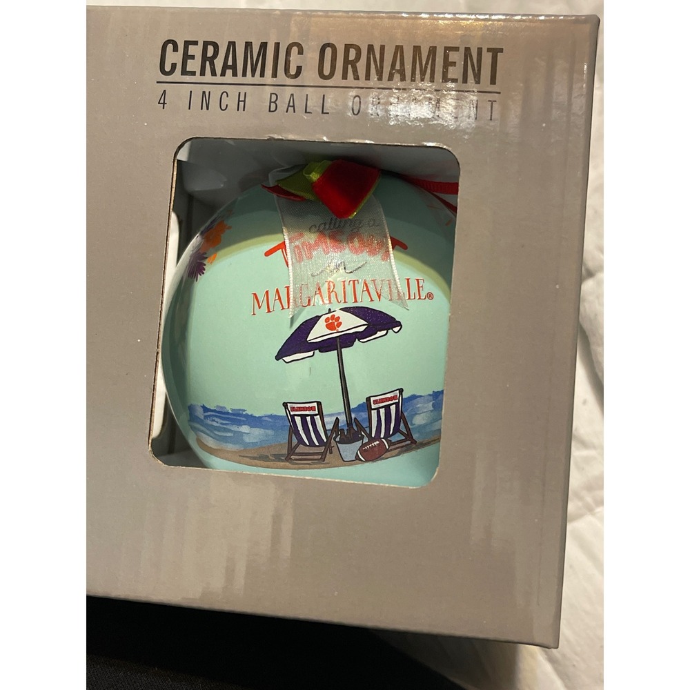 Clemson Tigers Margaritaville Ceramic 4 Inch Ball Ornament The Memory Company